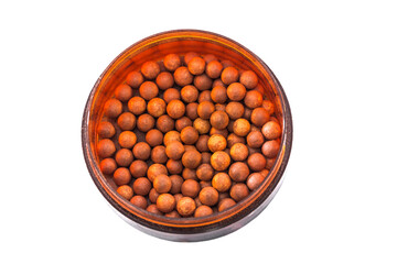 Cheek makeup balls close up isolate on white