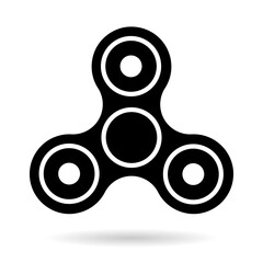 Fidget spinner black simple icon vector isolated