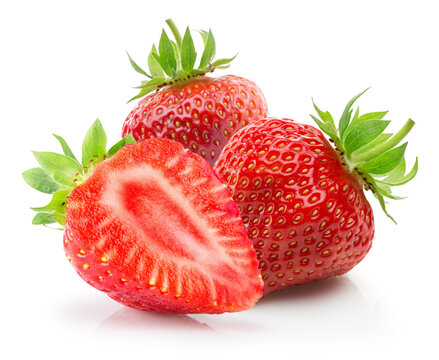 strawberries isolated on a white background