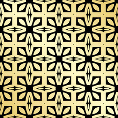 Fototapeta na wymiar Ornamental wallpaper, vector luxury background. Vintage floral pattern on black with golden gradient.