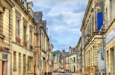 Fototapeta na wymiar Street in Langeais, a town in the Loire Valley, France