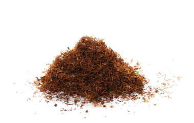 Pile additive free tobacco without isolated on white background