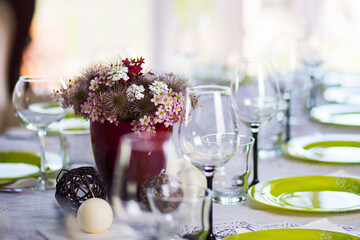 Table with celebration decoration