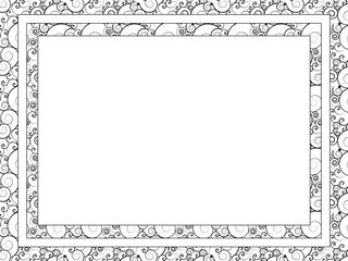 Rectangular frame. Black and white vector pattern