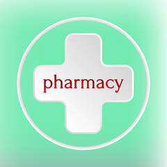 Pharmacy Logo Medicine white plus abstract design vector template.