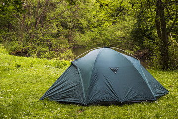 green tourist tent