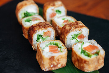 Sushi with fish and cream cheese