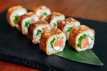 Sushi with fish and cream cheese
