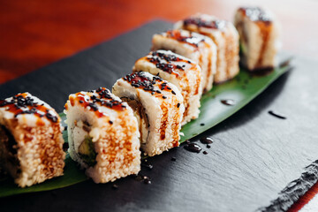 Sushi with fish and cream cheese