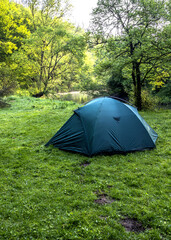 green tourist tent