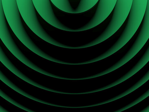 Fototapeta Green radial abstract background for graphic design, book cover template, business brochure, website template design. 3D illustration.