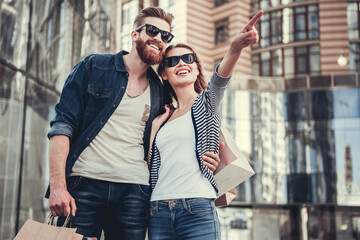 Couple doing shopping