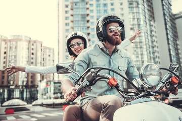 Couple on scooter © georgerudy