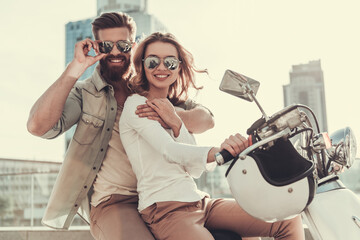 Couple on scooter © georgerudy