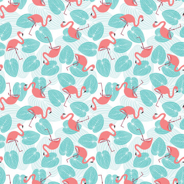 Seamless flamingo pattern