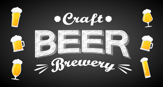 Craft beer banner. Vector illustration.