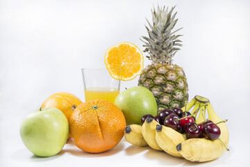 Vegetables and fruits isolated on white background. Collection fruits and vegetables isolated on a white background.