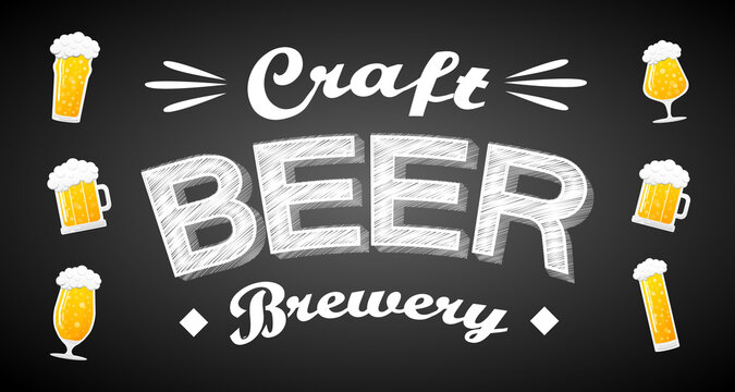Craft beer banner. Vector illustration.