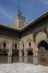 Fototapeta na wymiar Courtyard of the Madrasa Bou Inania in Fez, Morocco, Africa