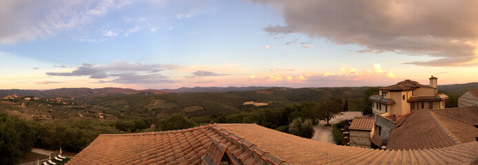 Tuscan Sunset Panorama