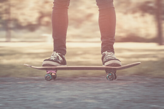 Skateboarder motion blur