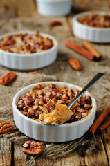 Sweet potato banana baked oatmeal with pecan crumb crust