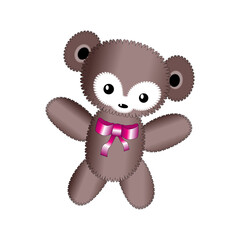 Stylized teddy bear. Vector illustration isolated.