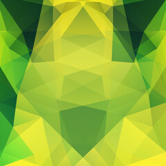 Background made of yellow, green triangles. Square composition with geometric shapes. Eps 10