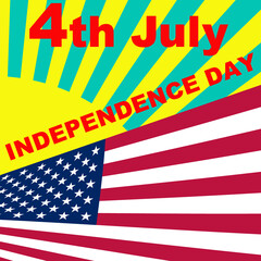 USA Independence day colored background 4th of july with flag