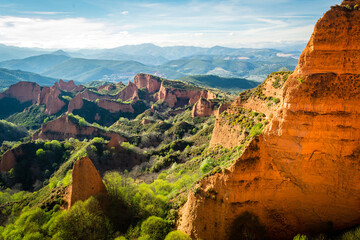 Las Medulas antique roman mine seen from Orellan viewpoint