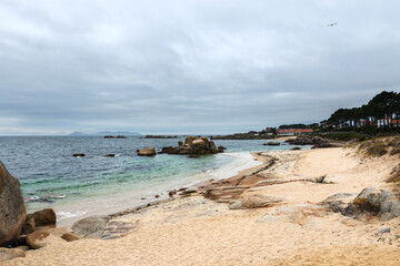 Fototapeta na wymiar Lonely beach in the Rias Baixas, Galicia