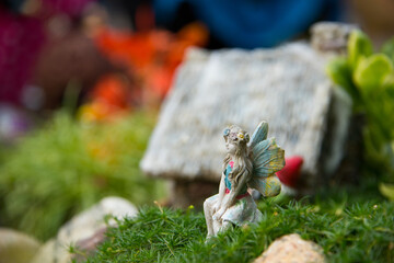 Fairy garden with gnomes