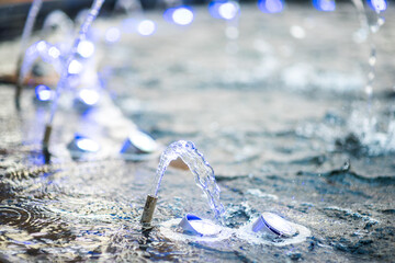 Blue water drops background