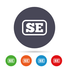 Swedish language sign icon. SE translation.