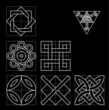 Impossible geometry symbols vector set.