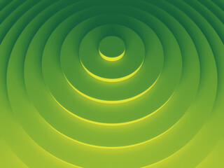 Green radial geometric background for material modern design. 3D illustration. Works for text and website backgrounds, print and mobile application.