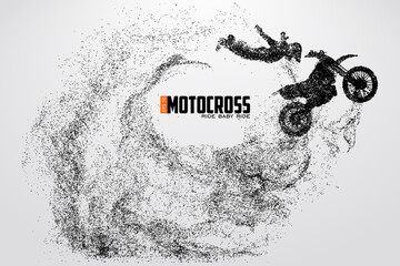 Fototapeta na wymiar Motocross drivers silhouette. Vector illustration