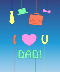 Hand draw for Father s day card. Vector illustration.