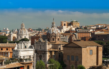 Fototapeta na wymiar Rome, Italy - Aerial view of the city center .