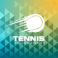 Tennis tournament logo vector illustration sport background