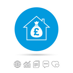 Mortgage sign icon. Real estate symbol.