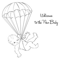 New Baby -  Baby Shower Invitation -  Greeting Card Background - Vector Illustration  