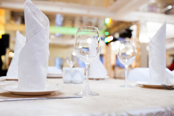 Served table in restaurant