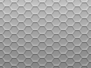 Gray hexagons abstract pattern for web template background, brochure cover or app. Material style. Geometric 3D illustration.