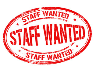 Staff wanted sign or stamp