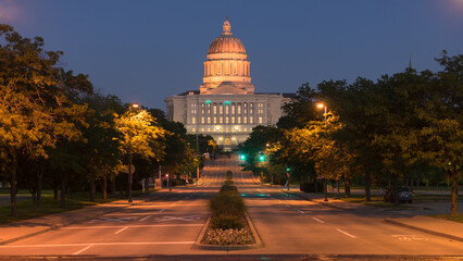 Street View Jefferson City Missouri State Capital Building - obrazy, fototapety, plakaty