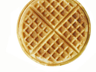 plain belgium american waffles isolated