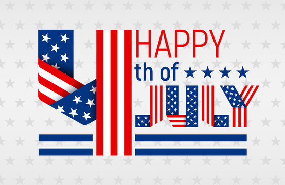 Happy 4th of July greeting card for USA Independence Day. Vector illustration.