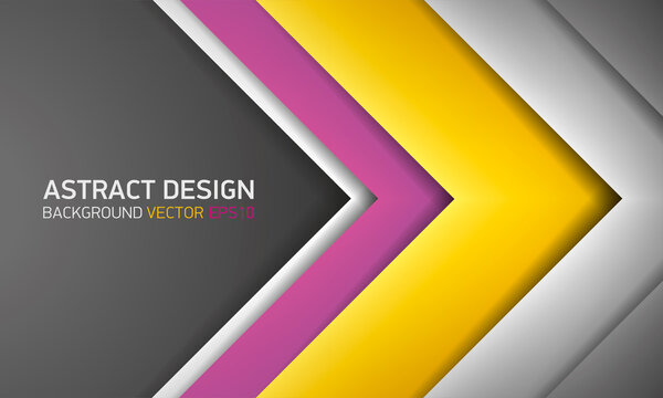 Abstract volume background, yellow and gray stripes, cover for project presentation, vector design
