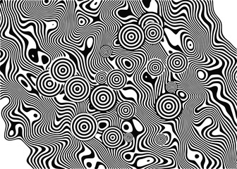 Abstract Black and White Striped Vector Background - Zebra Pattern